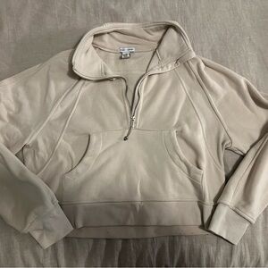 Beige 1/4 Zip-Up Sweater